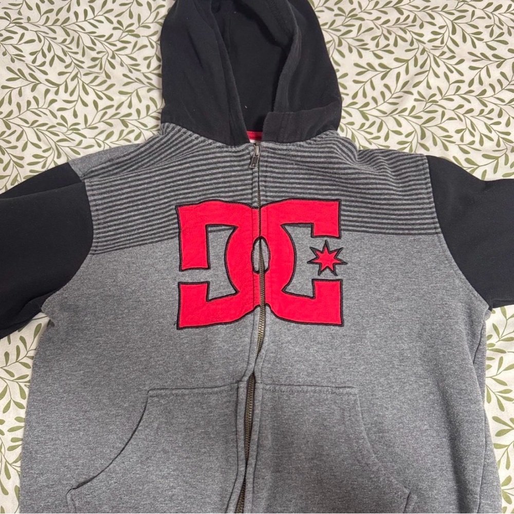 DC Black and Gray Jacket with Red Accents